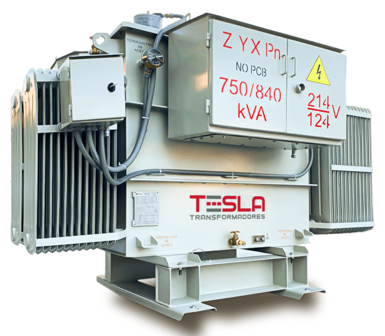 Transformador Trifásico Aceite Convencional 750-840 KVA Serie 34.5 _ 1.2 KV Factor K13 con Cajas Protectoras en los Pasatapas