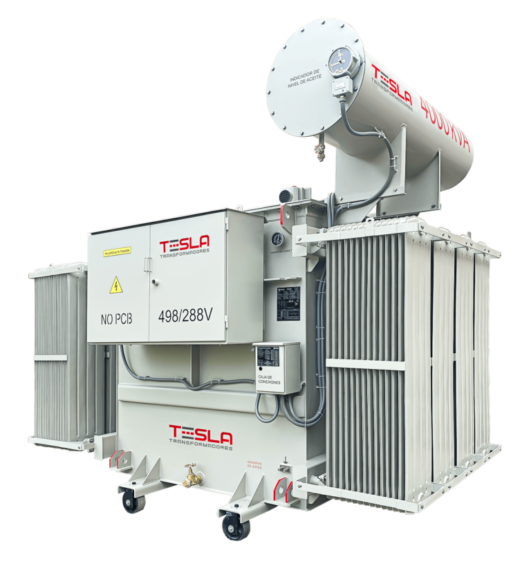 Transformadores Trifásicos en Aceite Convencional Especial 4500 KVA Serie 36 _ 1.2 KV, con terminales AT y BT en tapa, tanque de expasión y caja Protectora de BT.